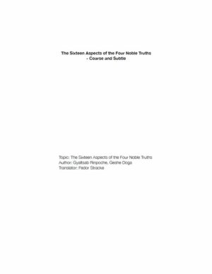 HappyMonksPublication - The Sixteen Aspects of the Four Noble Truths - front