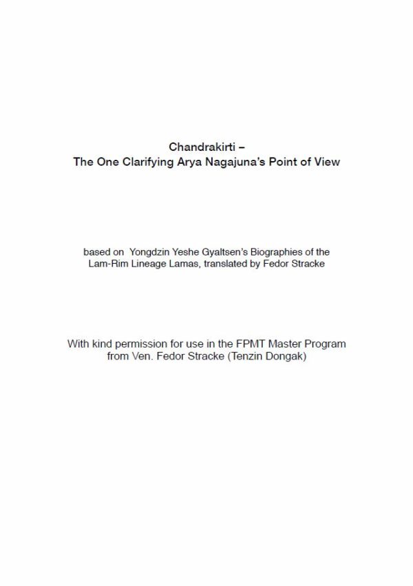HappyMonksPublications - Chandrakirti - The One Clarifying Arya Nagarjunas Point of View