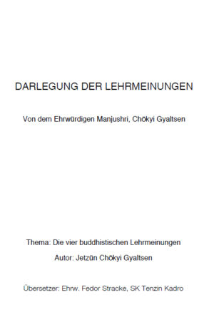 HappyMonksPublication - Die Darlegung der Lehrmeinungen - tabellarisch.e Darstelllung - front