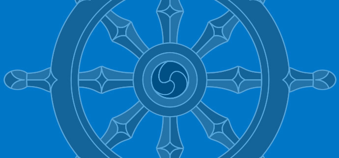 HappyMonksPublication - Dharma Wheel - blue
